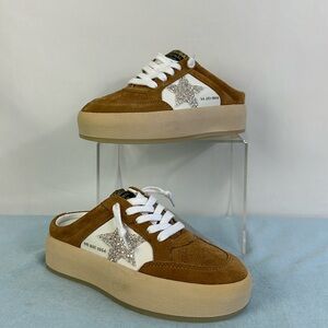 Vintage Havana Tan White Platform Slides NWT